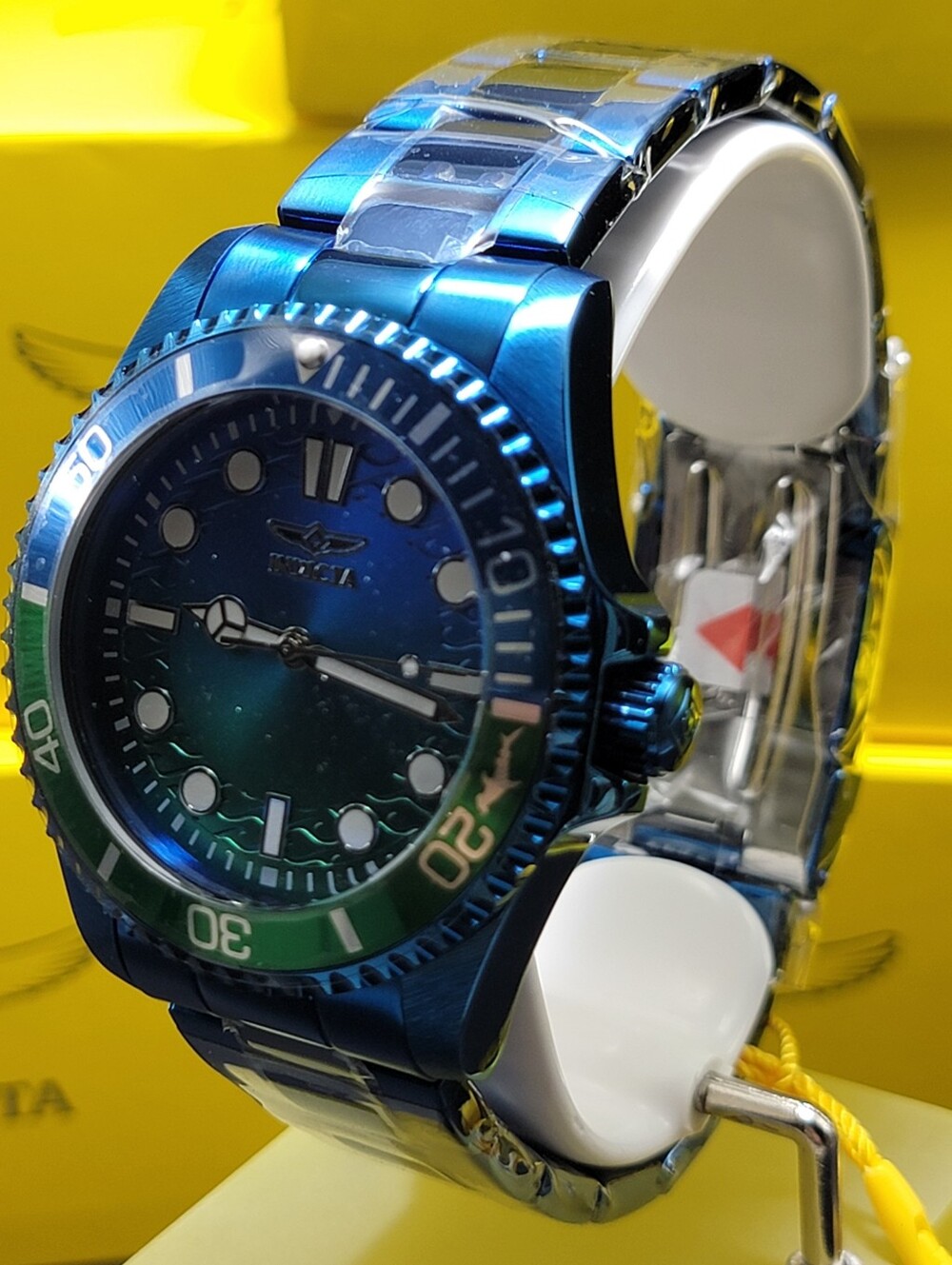 Invicta ⌚️ Pro Diver Kromatyk 43mm Blue Steel Watch Gradient Green Dial 50966 - Picture 3 of 11